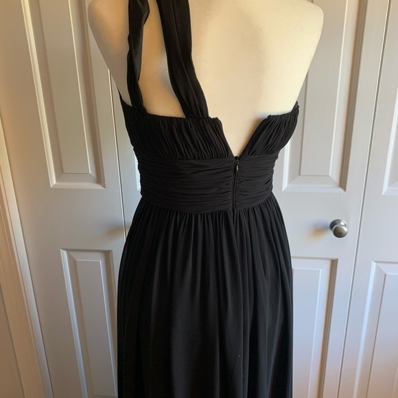 Classic Black Floor Length Bridesmaid Dress - Picture 2 of 5